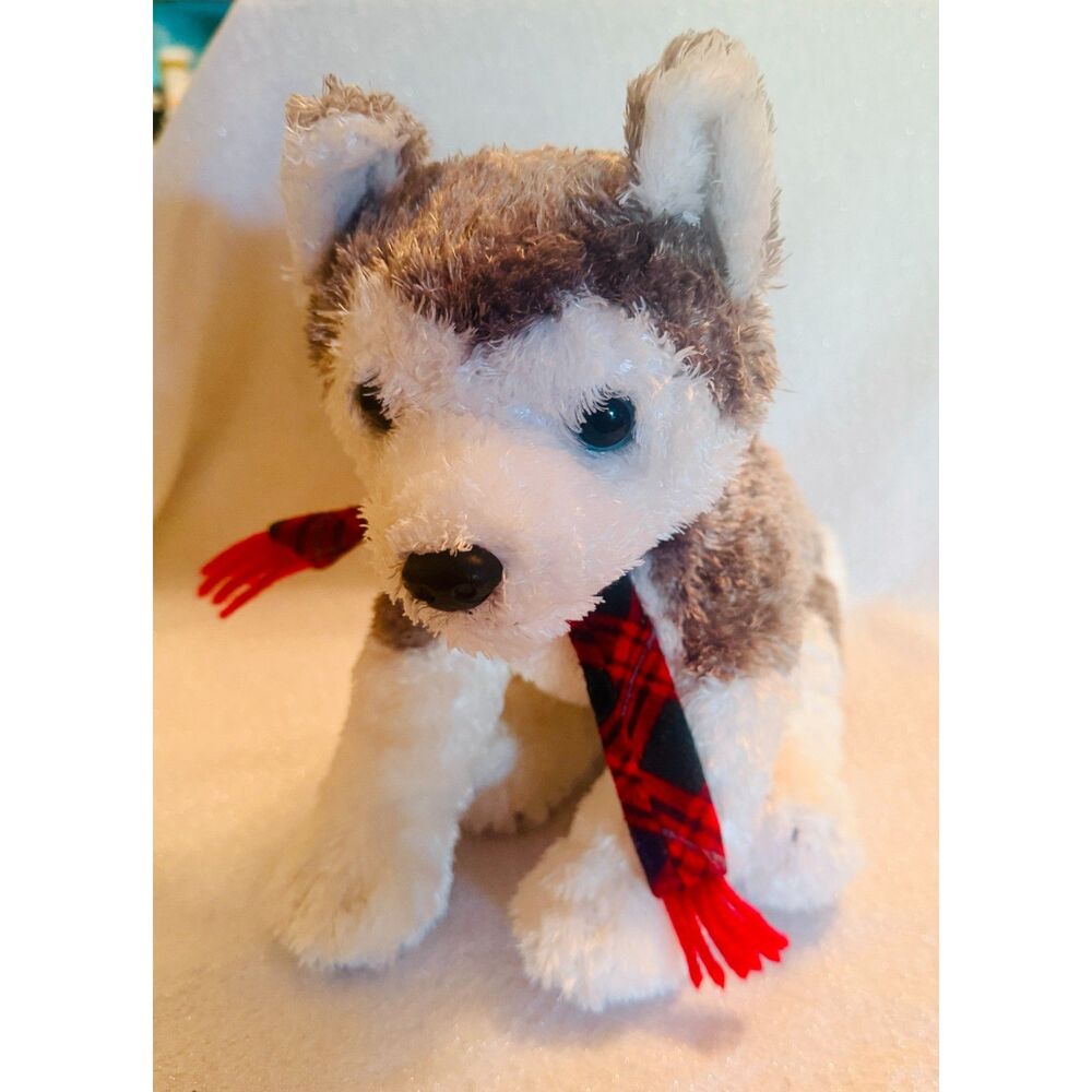 TY Beanie Buddy Classic Slush Dog with festive scarf 11 inch